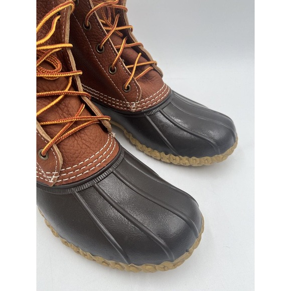 NEW L.L.Bean BEAN BOOT 8" Men's Duck Boot Brown Leather US Size 12 D NIB - Picture 2 of 11